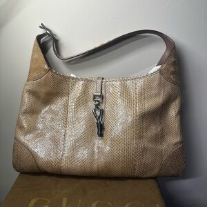 Gucci Jackie-O Python Leather Shoulder Bag